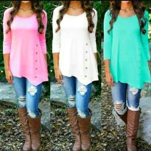 White mid length sleeve and flattering